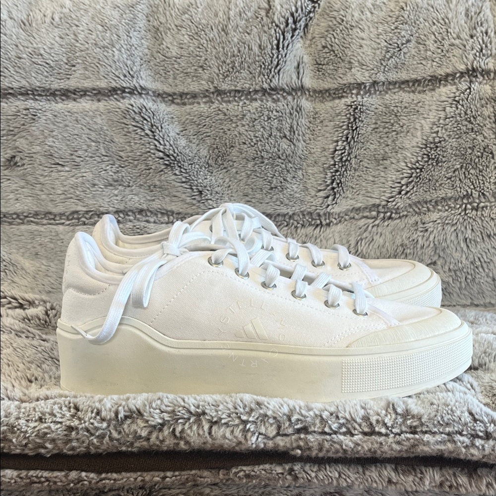 Adidas by Stella McCartney Court Cream Platform Sneakers